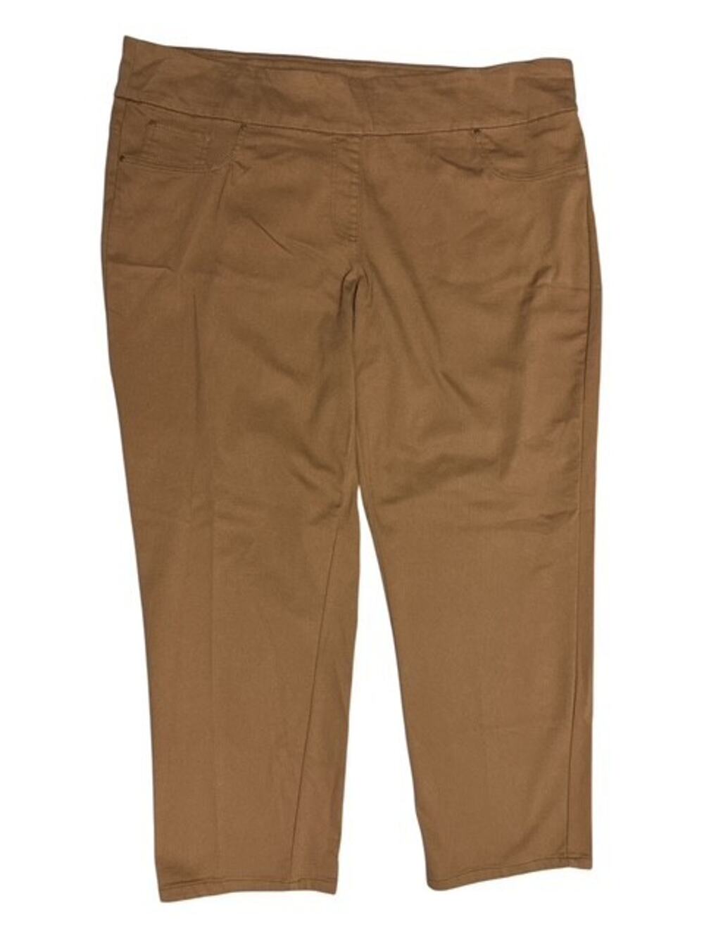 Ruby Rd 14 Pants Brown Twill Jean Design Slimming Contour Waistband Flatter Fit
